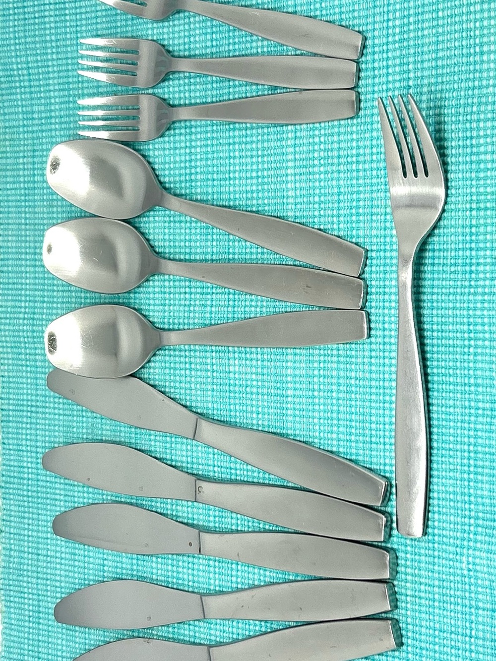 Vintage Gourmet Settings MCM Stainless Flatware 12 Pc Scandinavian Satin Style